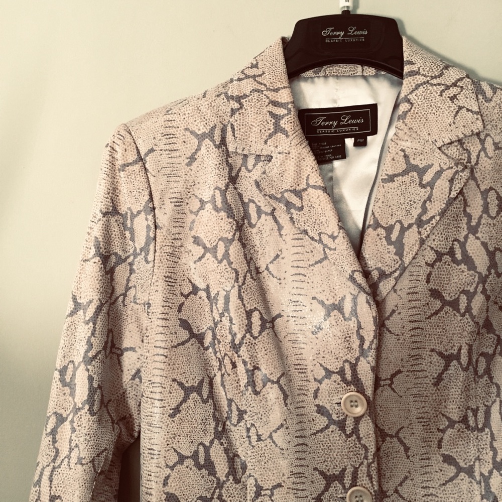 Genuine Leather Jacket Satin Snake Python Medium … - image 1